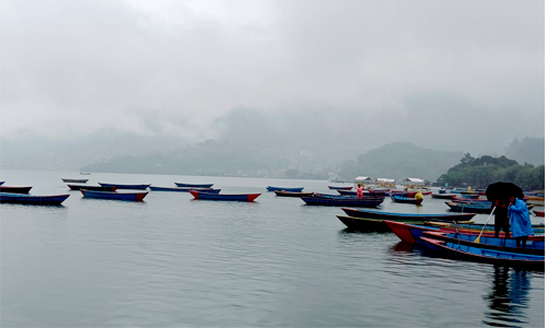 Boating in Phewa Lake Pokhara, Nepal